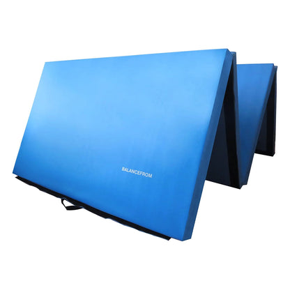 10Ft X 4Ft X 2In 4-Panel All-Purpose Folding Gymnastics Mat, Blue